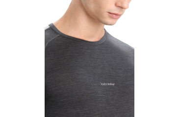 Image of Icebreaker 125 ZoneKnit Long Sleeve Crewe Thermal Top - Mens, Jet Heather/Black/Metro Heather/Cb, Extra Small, IB0A56H3585XS