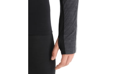 Image of Icebreaker 125 ZoneKnit Long Sleeve Crewe Thermal Top - Mens, Jet Heather/Black/Metro Heather/Cb, Extra Small, IB0A56H3585XS