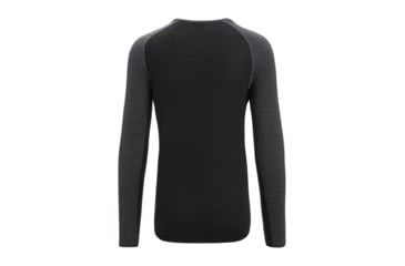 Image of Icebreaker 125 ZoneKnit Long Sleeve Crewe Thermal Top - Mens, Jet Heather/Black/Metro Heather/Cb, Extra Small, IB0A56H3585XS