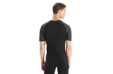 Image of Icebreaker 125 ZoneKnit Short Sleeve Crewe Thermal Top - Mens, Jet Heather/Black/Metro Heather/Cb, 2XL, IB0A56H7585XXL