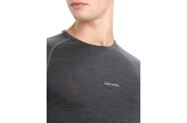 Image of Icebreaker 125 ZoneKnit Short Sleeve Crewe Thermal Top - Mens, Jet Heather/Black/Metro Heather/Cb, 2XL, IB0A56H7585XXL