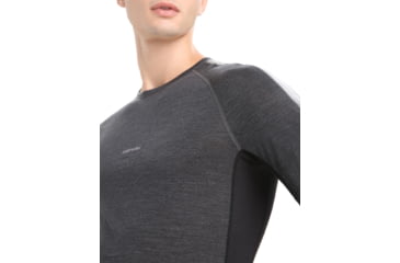 Image of Icebreaker 125 ZoneKnit Short Sleeve Crewe Thermal Top - Men's, Jet Heather/Black/Metro Heather/Cb, 2XL, IB0A56H7585XXL