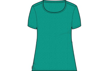 Image of Icebreaker 150 Tech Lite II Short Sleeve Scoop Herenga T-Shirt - Women's, Flux Green/Dk Flux/Aop, Small, IB0A56TIA67S
