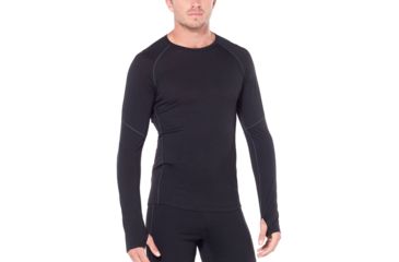 Image of Icebreaker 150 Zone Long Sleeve Crewe, Black/Mineral, 2XL, 104347-001-XXL