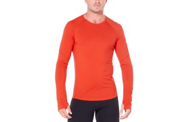 Image of Icebreaker 150 Zone Long Sleeve Crewe, Chili Red/Monsoon, Medium, 104347-601-M