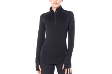 Image of Icebreaker 150 Zone Long Sleeve Half Zip, Black/Mineral, Large, 104332-001-L