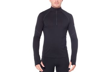 Image of Icebreaker 150 Zone Long Sleeve Half Zip, Black/Mineral, Extra Small, 104332-001-XS