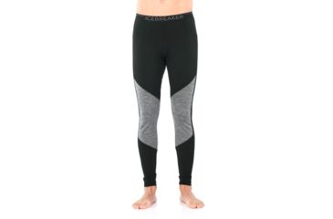 Image of Icebreaker 200 Oasis Deluxe Leggings - Mens, Black/Gritstone HTHR, Small, 104861A04S