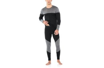 Image of Icebreaker 200 Oasis Deluxe Leggings - Mens, Black/Gritstone HTHR, Small, 104861A04S