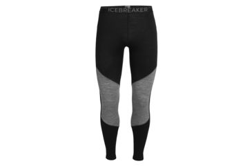 Image of Icebreaker 200 Oasis Deluxe Leggings - Mens, Black/Gritstone HTHR, Small, 104861A04S