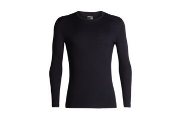 Image of Icebreaker 200 Oasis Long Sleeve Crewe Single Line Ski - Mens, Black, Large, 104898001L