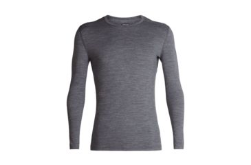 Image of Icebreaker 200 Oasis Long Sleeve Crewe Single Line Ski - Mens, Gritstone HTHR, Medium, 104898013M