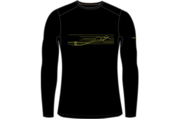Image of Icebreaker 200 Oasis Long Sleeve Crewe Ski Stripes Thermal Top - Men's, Black, Medium, IB0A56HU001M