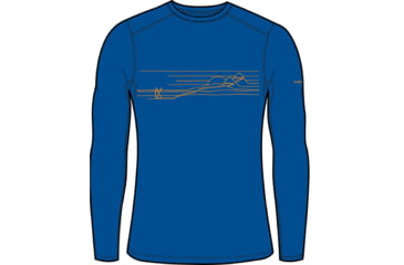 Image of Icebreaker 200 Oasis Long Sleeve Crewe Ski Stripes Thermal Top - Men's, Lazurite, 2XL, IB0A56HU580XXL