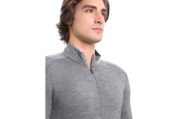 Image of Icebreaker 200 Oasis Long Sleeve Half Zip Thermal Top - Mens, Gritstone Heather, Extra Small, IB104367013XS