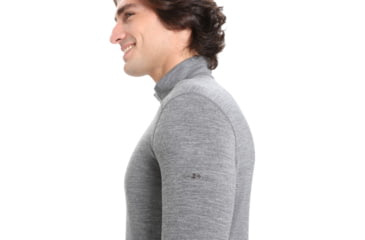 Image of Icebreaker 200 Oasis Long Sleeve Half Zip Thermal Top - Mens, Gritstone Heather, Extra Small, IB104367013XS