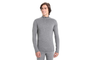 Image of Icebreaker 200 Oasis Long Sleeve Half Zip Thermal Top - Mens, Gritstone Heather, Extra Small, IB104367013XS