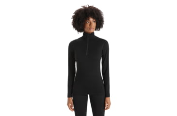 Image of Icebreaker 200 Oasis Long Sleeve Half Zip Thermal Top - Women's, Black, Extra Small, IB104380001XS