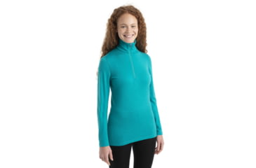 Image of Icebreaker 200 Oasis Long Sleeve Half Zip Thermal Top - Women's, Flux Green, Large, IB104380861L