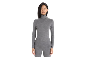 Image of Icebreaker 200 Oasis Long Sleeve Half Zip Thermal Top - Women's, Gritstone Heather, Extra Small, IB104380013XS