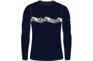 Image of Icebreaker 200 Oasis Long Sleeve Remarkables Thermal Top - Men's, Midnight Navy, Small, IB0A56QU401S