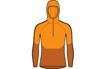 Image of Icebreaker 200 Sonebula Long Sleeve Half Zip Thermal Hood - Men's, Earth/Solar/Loden/Cb, Extra Large, IB0A56QG946XL