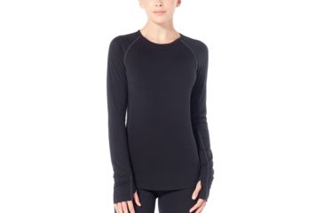 Image of Icebreaker 200 Zone Long Sleeve Crewe, Black/Mineral, Extra Small, 104426-001-XS