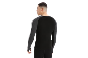 Image of Icebreaker 200 ZoneKnit Long Sleeve Crewe Thermal Top - Men's, Jet Heather/Black/Metro Heather/Cb, Large, IB0A56HA585L