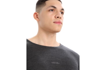 Image of Icebreaker 200 ZoneKnit Long Sleeve Crewe Thermal Top - Mens, Jet Heather/Black/Metro Heather/Cb, Large, IB0A56HA585L