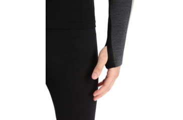 Image of Icebreaker 200 ZoneKnit Long Sleeve Crewe Thermal Top - Mens, Jet Heather/Black/Metro Heather/Cb, Large, IB0A56HA585L