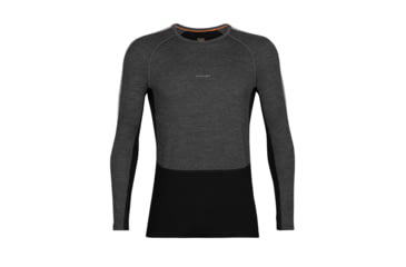 Image of Icebreaker 200 ZoneKnit Long Sleeve Crewe Thermal Top - Mens, Jet Heather/Black/Metro Heather/Cb, Large, IB0A56HA585L