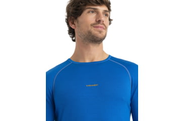 Image of Icebreaker 200 ZoneKnit Long Sleeve Crewe Thermal Top - Mens, Lazurite/Solar/Cb, 2XL, IB0A56HA876XXL