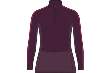Image of Icebreaker 200 ZoneKnit Long Sleeve Half Zip Thermal Top - Women's, Nightshade/Electronpnk/Cb, Extra Large, IB0A56HC940XL