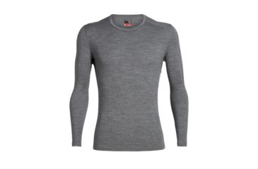 Image of Icebreaker 260 Tech Long Sleeve Crewe Thermal Top - Men's, Gritstone Heather, Extra Large, IB104371013XL