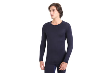 Image of Icebreaker 260 Tech Long Sleeve Crewe Thermal Top - Men's, Midnight Navy, Extra Small, IB104371401XS