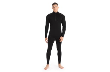 Image of Icebreaker 260 Tech Long Sleeve Half Zip Thermal Top - Mens, Black, Extra Small, IB104372001XS