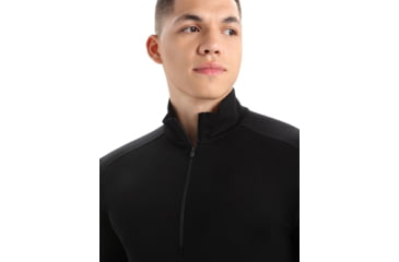 Image of Icebreaker 260 Tech Long Sleeve Half Zip Thermal Top - Mens, Black, Extra Small, IB104372001XS