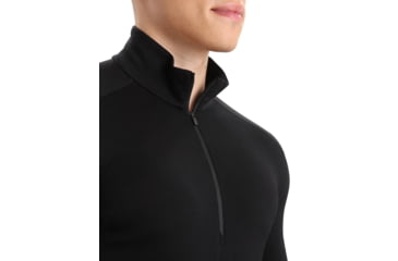 Image of Icebreaker 260 Tech Long Sleeve Half Zip Thermal Top - Men's, Black, Extra Small, IB104372001XS