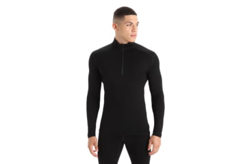 Image of Icebreaker 260 Tech Long Sleeve Half Zip Thermal Top - Mens, Black, Extra Small, IB104372001XS