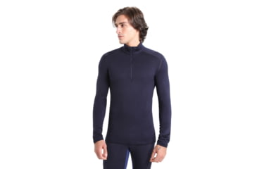 Image of Icebreaker 260 Tech Long Sleeve Half Zip Thermal Top - Mens, Midnight Navy, Extra Small, IB104372401XS