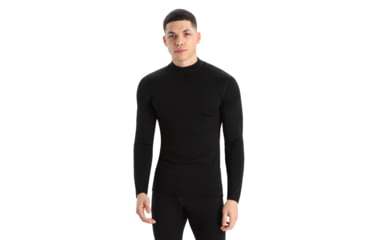 Image of Icebreaker 260 Tech Long Sleeve Turtleneck Thermal Top - Mens, Black, Extra Small, IB0A56IE001XS