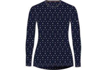 Image of Icebreaker 260 Vertex Long Sleeve First Snow Crewe Top - Women's, Midnight Navy/Snow/J, Large, IB0A56V2259L