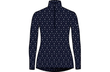 Image of Icebreaker 260 Vertex Long Sleeve Half Zip First Snow Thermal Top - Women's, Midnight Navy/Snow/J, Large, IB0A56V3259L