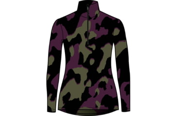 Image of Icebreaker 260 Vertex Long Sleeve Half Zip Natural Shades Thermal Top - Women's, Black/Loden/Nightshade/J, Large, IB0A56UQ962L