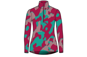 Image of Icebreaker 260 Vertex Long Sleeve Half Zip Natural Shades Thermal Top - Women's, Electrpnk/Crystal/Flxgren/J, Medium, IB0A56UQ983M