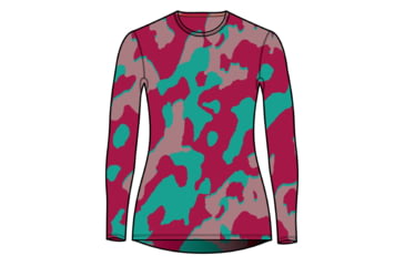 Image of Icebreaker 260 Vertex Long Sleeve Natural Shades Crewe Top - Women's, Electrpnk/Crystal/Flxgren/J, Extra Small, IB0A56UP983XS