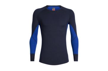 Image of Icebreaker 260 Zone Long Sleeve Crewe - Mens, Midnight Navy/SURF, Extra Large, 104360B04XL