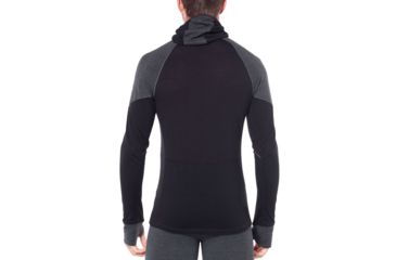 Image of Icebreaker 260 Zone Long Sleeve Half Zip Hood - Mens, Jet HTHR/Black, Large, 104362A01L