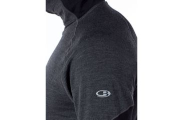 Image of Icebreaker 260 Zone Long Sleeve Half Zip Hood - Mens, Jet HTHR/Black, Large, 104362A01L