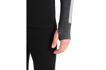 Image of Icebreaker 260 ZoneKnit Long Sleeve Half Zip Thermal Top - Mens, Jet Heather/Black/Metro Heather/Cb, Small, IB0A56HF585S